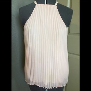 Pleated pale pink spaghetti strap top